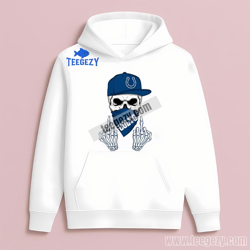 Indianapolis Colts Skull Bandana Cotton Hoodie Indianapolis Colts Skull Bandana Cotton Hoodie