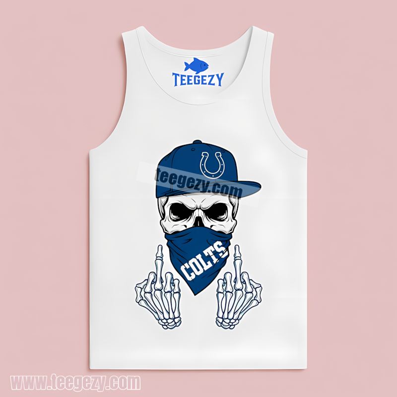 Indianapolis Colts Skull Bandana Cotton Tanktop Indianapolis Colts Skull Bandana Cotton Tanktop