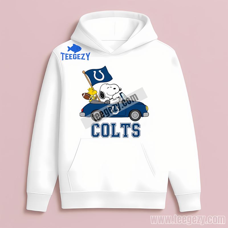 Indianapolis Colts Snoopy Driving Car Graphic Hoodie Indianapolis Colts Snoopy Driving Car Graphic Hoodie