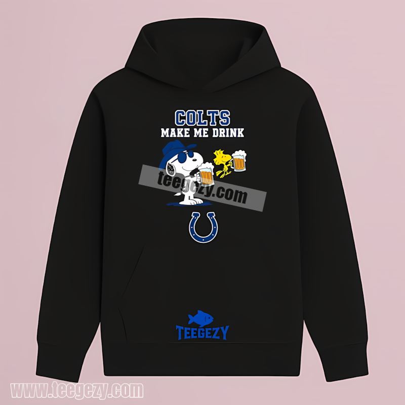 Indianapolis Colts Snoopy Make Me Drink Hoodie Indianapolis Colts Snoopy Make Me Drink Hoodie