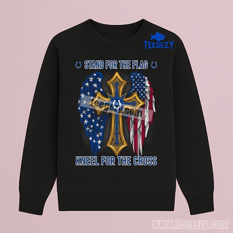 Indianapolis Colts Stand For The Flag Kneel For The Cross Long Sleeve Indianapolis Colts Stand For The Flag Kneel For The Cross Long Sleeve