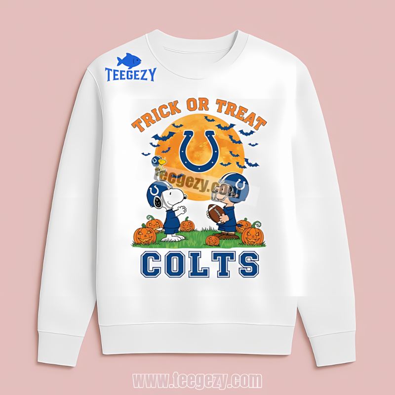 Indianapolis Colts Trick Or Treat With Charlie Brown Snoopy Long Sleeve Indianapolis Colts Trick Or Treat With Charlie Brown Snoopy Long Sleeve