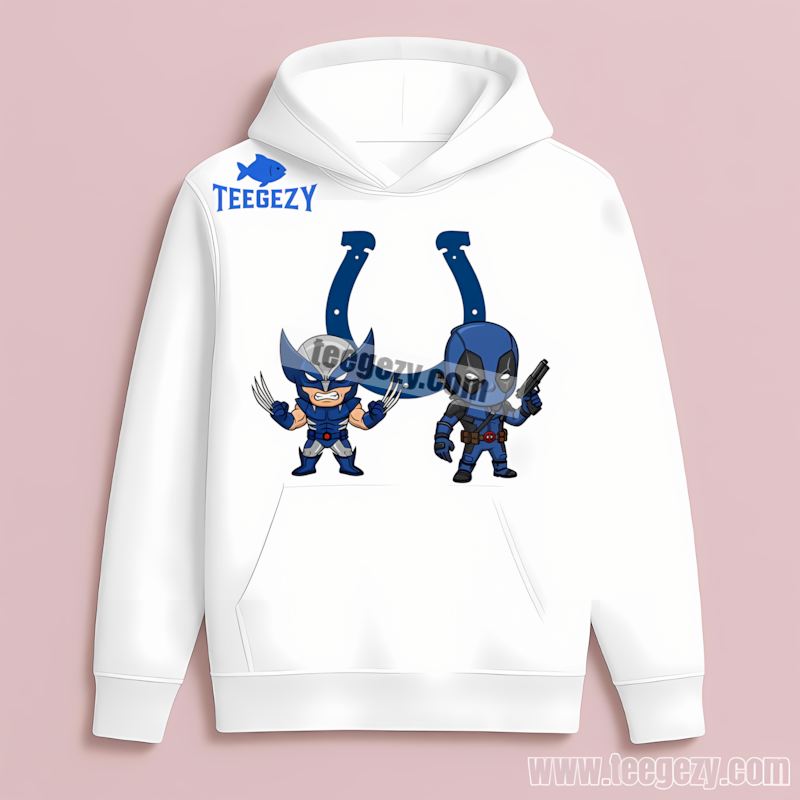 Indianapolis Colts Wolverine Deadpool Superhero Hoodie Indianapolis Colts Wolverine Deadpool Superhero Hoodie