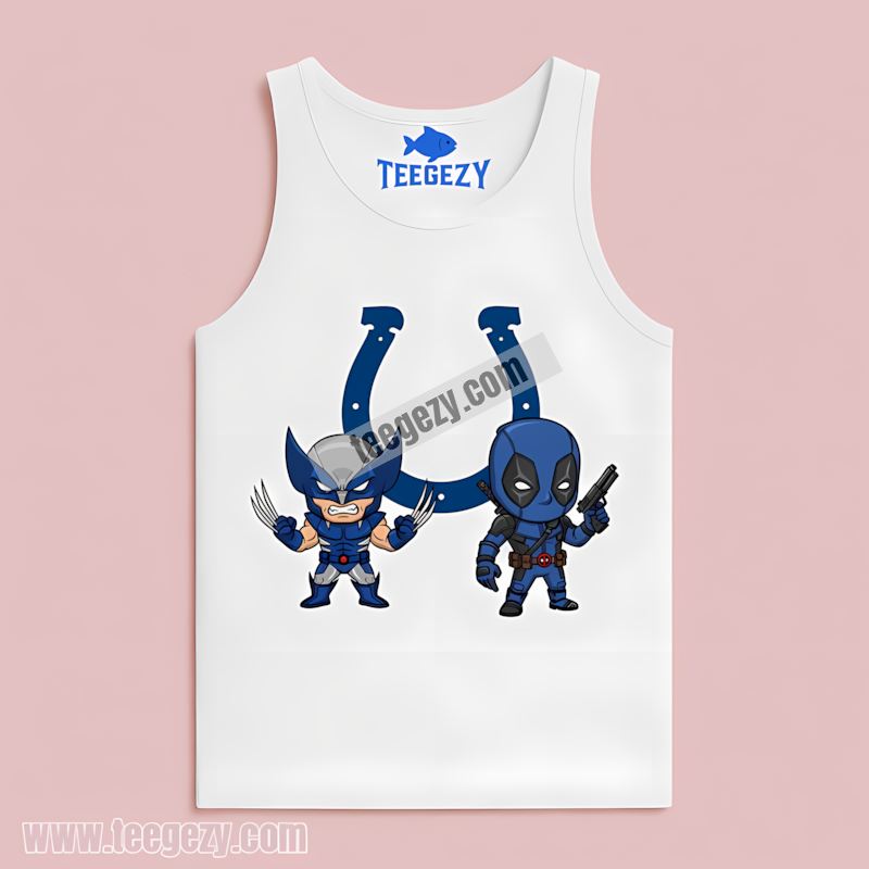 Indianapolis Colts Wolverine Deadpool Superhero Tanktop Indianapolis Colts Wolverine Deadpool Superhero Tanktop