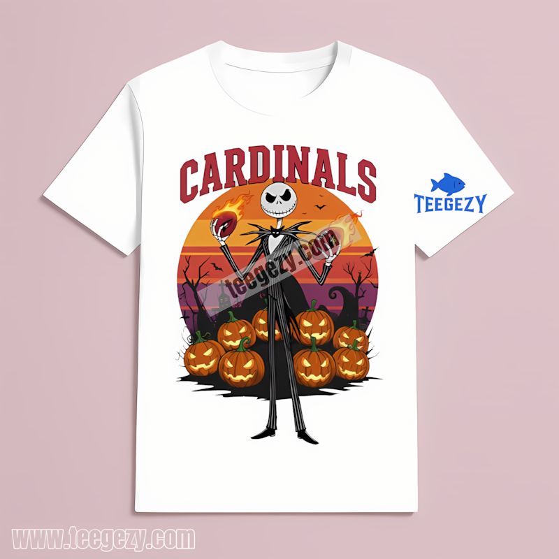 Jack Skellington Arizona Cardinals Halloween T-Shirt Jack Skellington Arizona Cardinals Halloween T-Shirt