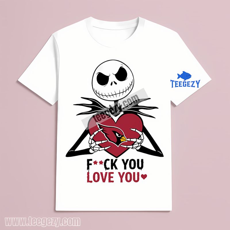 Jack Skellington Arizona Cardinals Heart Graphic T-Shirt Jack Skellington Arizona Cardinals Heart Graphic T-Shirt