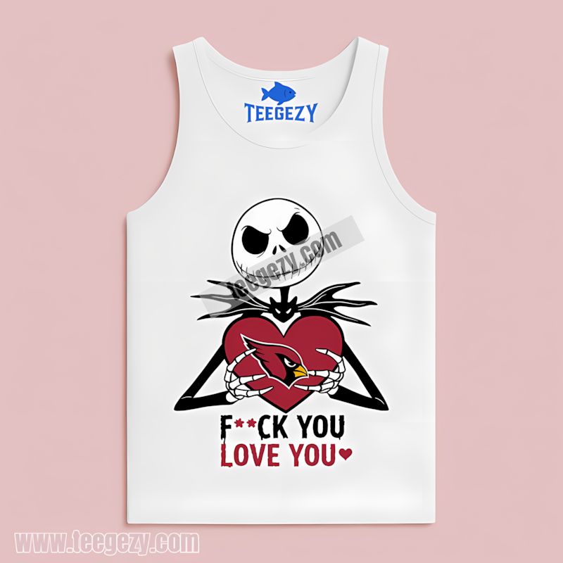 Jack Skellington Arizona Cardinals Heart Graphic Tanktop Jack Skellington Arizona Cardinals Heart Graphic Tanktop