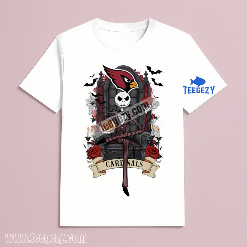 Jack Skellington Arizona Cardinals Throne Adults T-Shirt Jack Skellington Arizona Cardinals Throne Adults T-Shirt