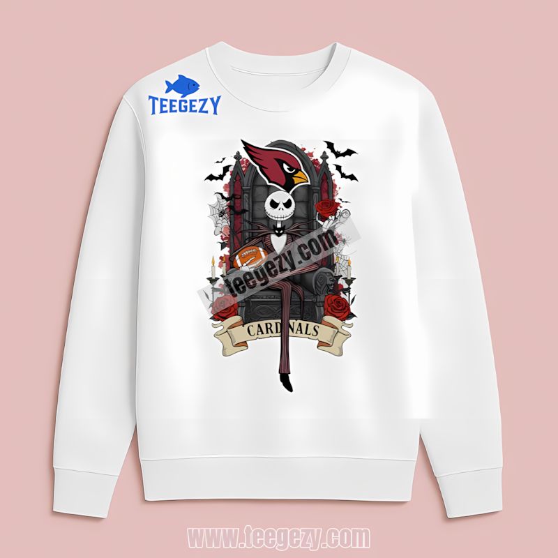 Jack Skellington Arizona Cardinals Throne Adults Long Sleeve Jack Skellington Arizona Cardinals Throne Adults Long Sleeve