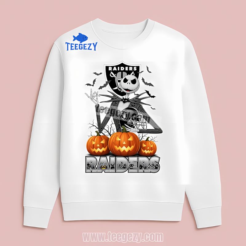 Jack Skellington Halloween Pumpkin Las Vegas Raiders Vintage Long Sleeve Jack Skellington Halloween Pumpkin Las Vegas Raiders Vintage Long Sleeve