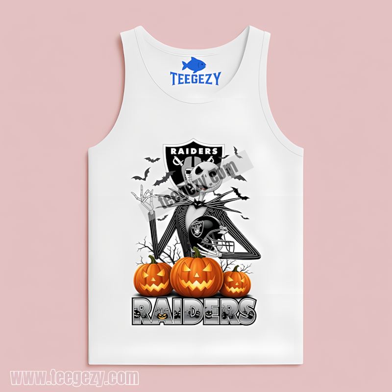 Jack Skellington Halloween Pumpkin Las Vegas Raiders Vintage Tanktop Jack Skellington Halloween Pumpkin Las Vegas Raiders Vintage Tanktop