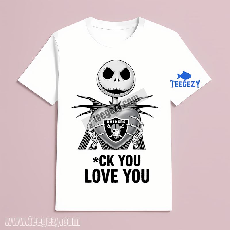 Jack Skellington Heart Design Las Vegas Raiders Vintage T-Shirt Jack Skellington Heart Design Las Vegas Raiders Vintage T-Shirt