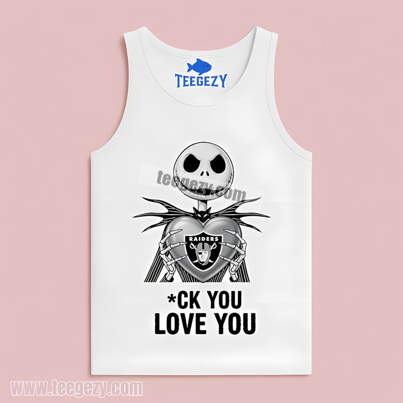 Jack Skellington Heart Design Las Vegas Raiders Vintage Tanktop Jack Skellington Heart Design Las Vegas Raiders Vintage Tanktop