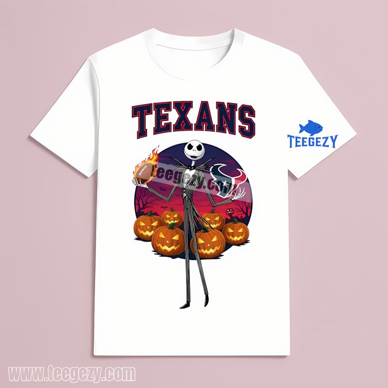 Jack Skellington Houston Texans Halloween T-Shirt Jack Skellington Houston Texans Halloween T-Shirt