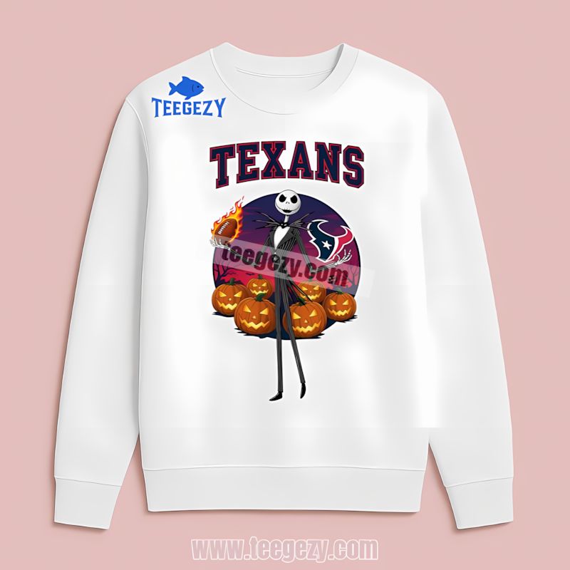 Jack Skellington Houston Texans Halloween Long Sleeve Jack Skellington Houston Texans Halloween Long Sleeve