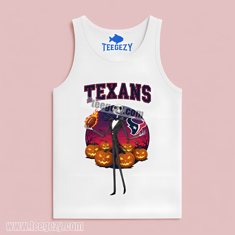 Jack Skellington Houston Texans Halloween Tanktop Jack Skellington Houston Texans Halloween Tanktop