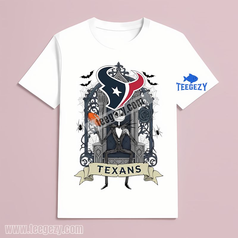 Jack Skellington Houston Texans Throne Vintage T-Shirt Jack Skellington Houston Texans Throne Vintage T-Shirt