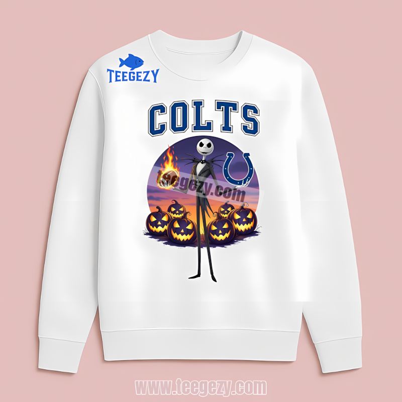 Jack Skellington Indianapolis Colts Halloween Long Sleeve Jack Skellington Indianapolis Colts Halloween Long Sleeve
