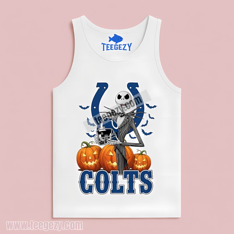 Jack Skellington Indianapolis Colts Halloween Pumpkin Tanktop Jack Skellington Indianapolis Colts Halloween Pumpkin Tanktop