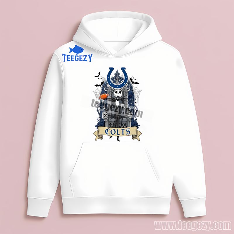 Jack Skellington Indianapolis Colts Throne Adults Hoodie Jack Skellington Indianapolis Colts Throne Adults Hoodie