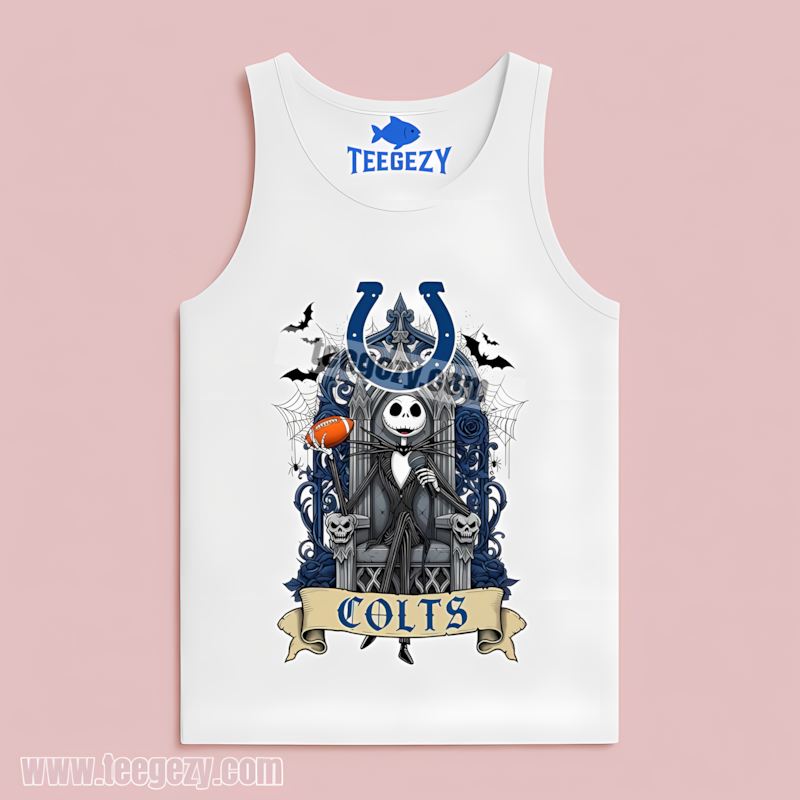 Jack Skellington Indianapolis Colts Throne Adults Tanktop Jack Skellington Indianapolis Colts Throne Adults Tanktop