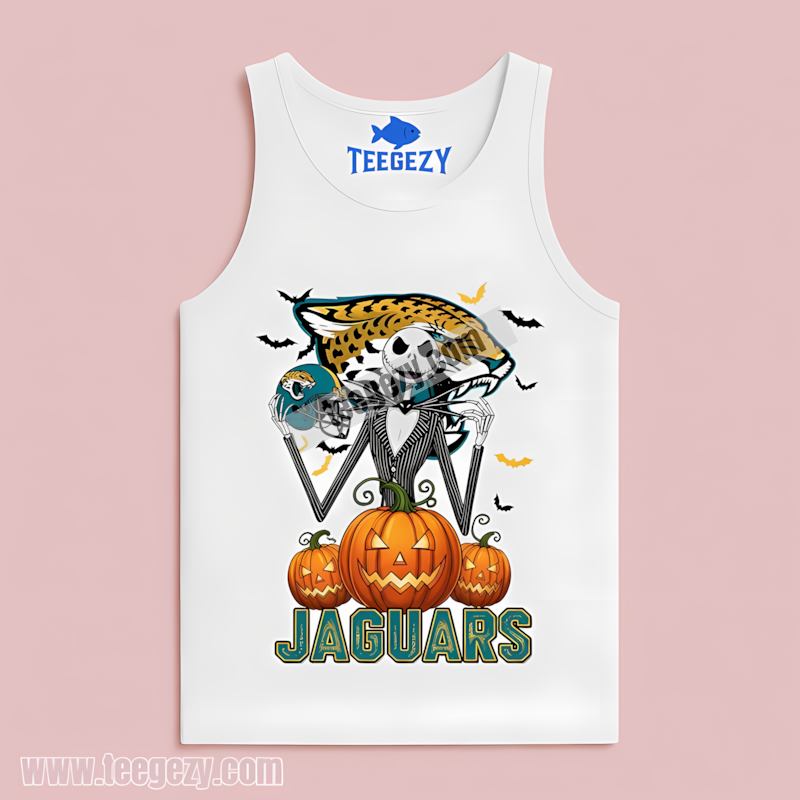 Jack Skellington Jacksonville Jaguars Pumpkin Halloween Graphic Tanktop Jack Skellington Jacksonville Jaguars Pumpkin Halloween Graphic Tanktop