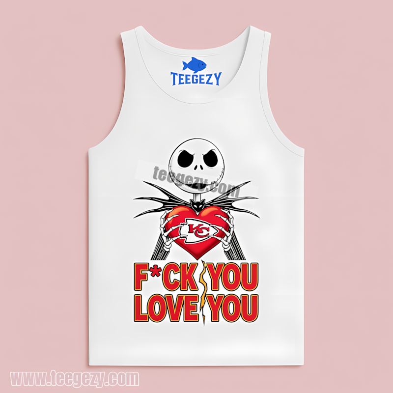 Jack Skellington Kansas City Chiefs Heart Adults Tanktop Jack Skellington Kansas City Chiefs Heart Adults Tanktop