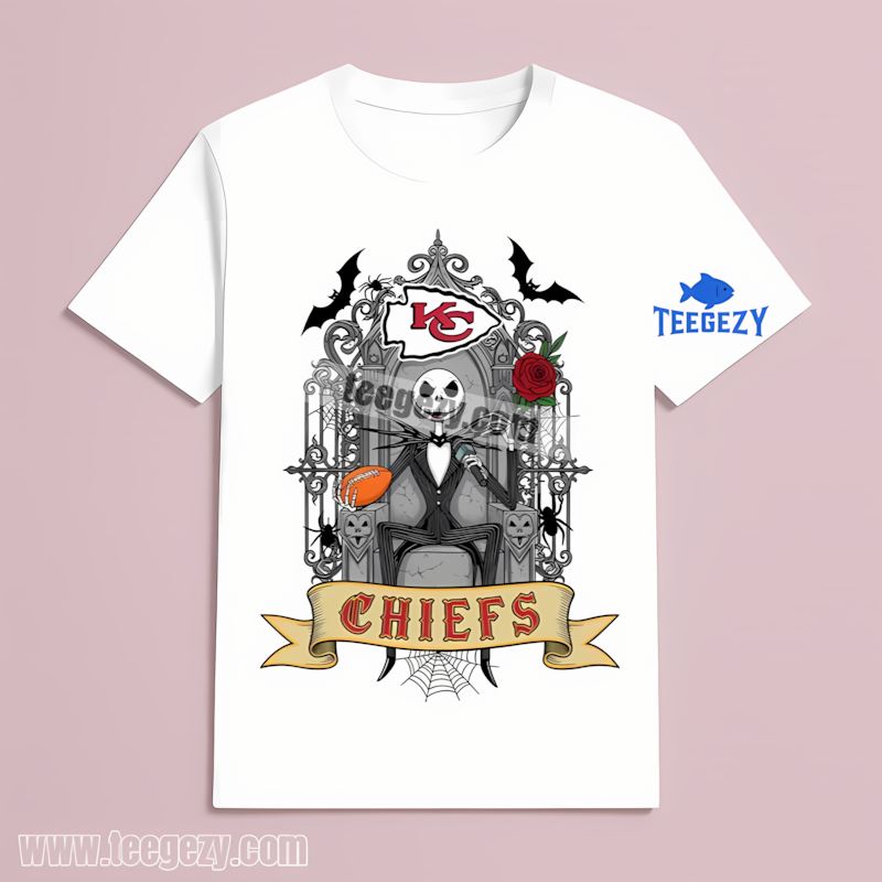 Jack Skellington Kansas City Chiefs Throne Vintage T-Shirt Jack Skellington Kansas City Chiefs Throne Vintage T-Shirt