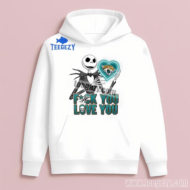 Jack Skellington Loves Jacksonville Jaguars Heart Color Hoodie Jack Skellington Loves Jacksonville Jaguars Heart Color Hoodie