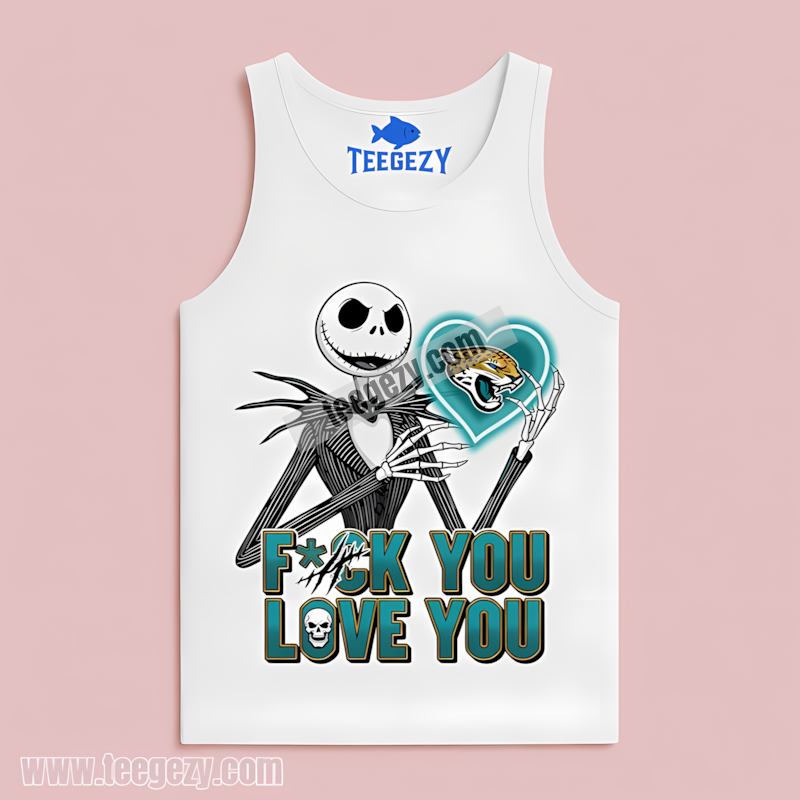 Jack Skellington Loves Jacksonville Jaguars Heart Color Tanktop Jack Skellington Loves Jacksonville Jaguars Heart Color Tanktop