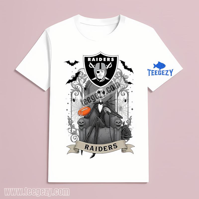Jack Skellington On Throne Las Vegas Raiders Adults T-Shirt Jack Skellington On Throne Las Vegas Raiders Adults T-Shirt