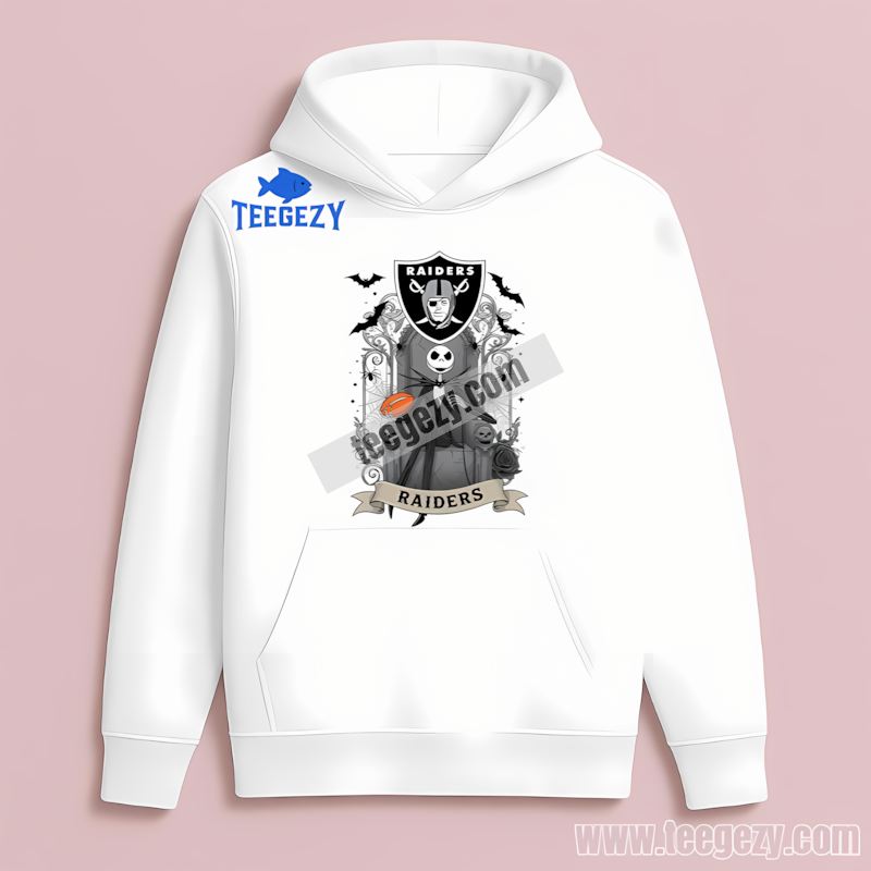 Jack Skellington On Throne Las Vegas Raiders Adults Hoodie Jack Skellington On Throne Las Vegas Raiders Adults Hoodie
