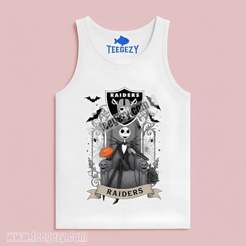 Jack Skellington On Throne Las Vegas Raiders Adults Tanktop Jack Skellington On Throne Las Vegas Raiders Adults Tanktop