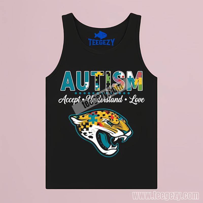 Jacksonville Jaguars Autism Awareness Accept Love Graphic Tanktop Jacksonville Jaguars Autism Awareness Accept Love Graphic Tanktop