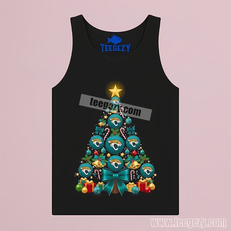 Jacksonville Jaguars Christmas Tree Decor Graphic Tanktop Jacksonville Jaguars Christmas Tree Decor Graphic Tanktop