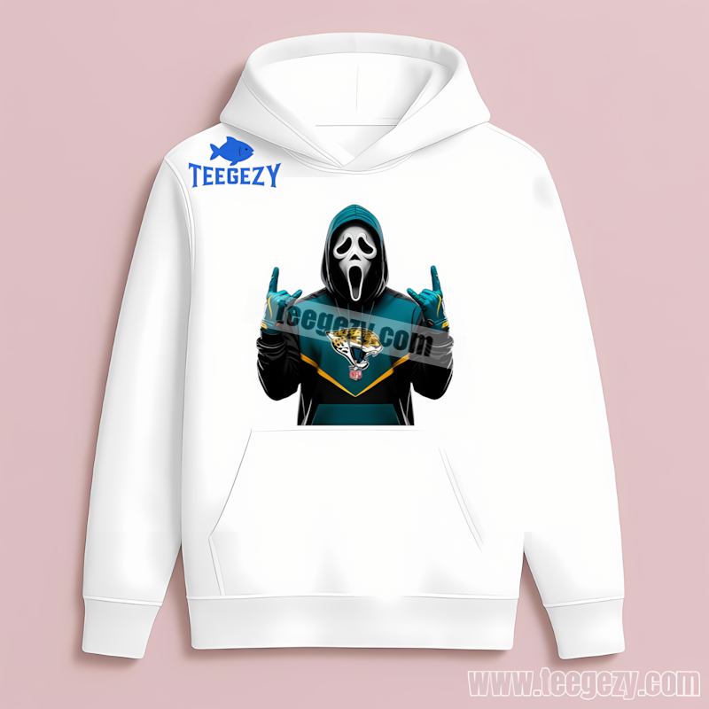 Jacksonville Jaguars Ghostface Spooky Halloween Cotton Hoodie Jacksonville Jaguars Ghostface Spooky Halloween Cotton Hoodie