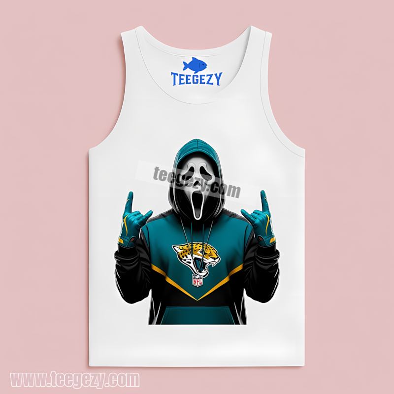 Jacksonville Jaguars Ghostface Spooky Halloween Cotton Tanktop Jacksonville Jaguars Ghostface Spooky Halloween Cotton Tanktop