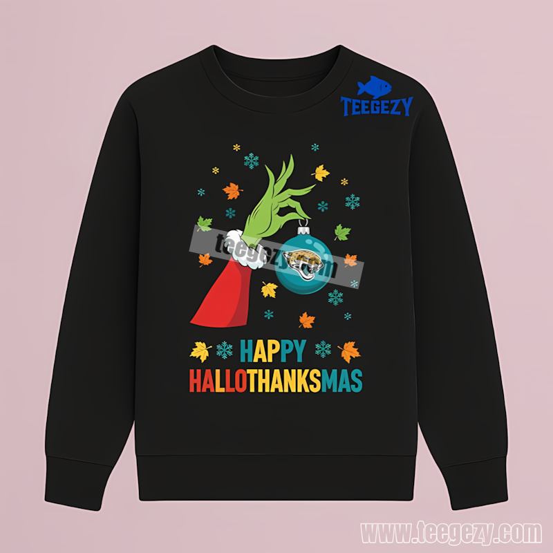 Jacksonville Jaguars Hallothanksmas Celebration Regular Long Sleeve Jacksonville Jaguars Hallothanksmas Celebration Regular Long Sleeve