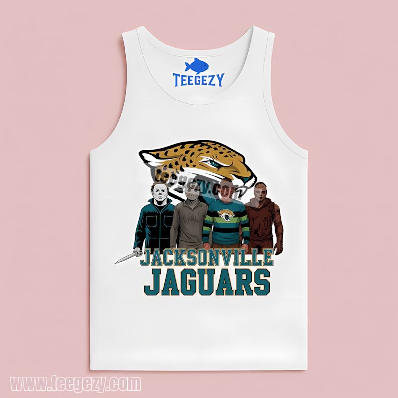 Jacksonville Jaguars Halloween Horror Movie Killers Retro Tanktop Jacksonville Jaguars Halloween Horror Movie Killers Retro Tanktop