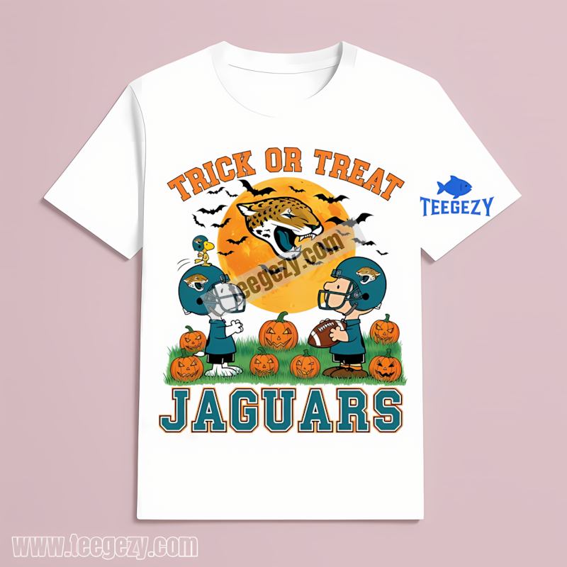 Jacksonville Jaguars Halloween With Charlie Brown Snoopy Shirt