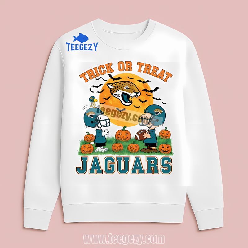 Jacksonville Jaguars Halloween With Charlie Brown Snoopy Long Sleeve Jacksonville Jaguars Halloween With Charlie Brown Snoopy Long Sleeve