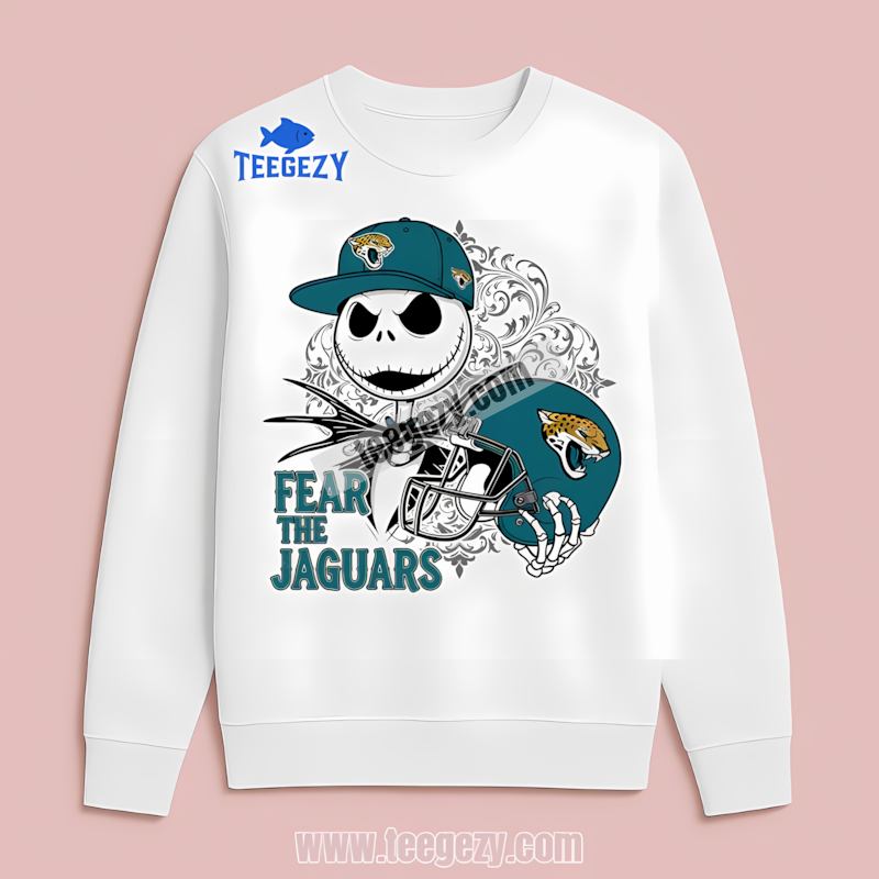 Jacksonville Jaguars Jack Skellington Fear The Team Vintage Long Sleeve Jacksonville Jaguars Jack Skellington Fear The Team Vintage Long Sleeve