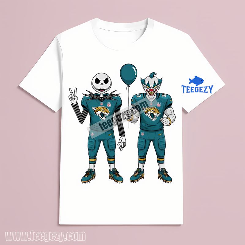 Jacksonville Jaguars Jack Skellington Pennywise Halloween T-Shirt Jacksonville Jaguars Jack Skellington Pennywise Halloween T-Shirt