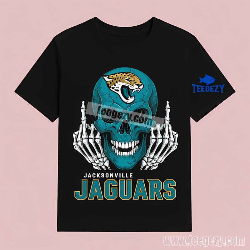 Jacksonville Jaguars Skull Flipping Finger Retro T-Shirt Jacksonville Jaguars Skull Flipping Finger Retro T-Shirt