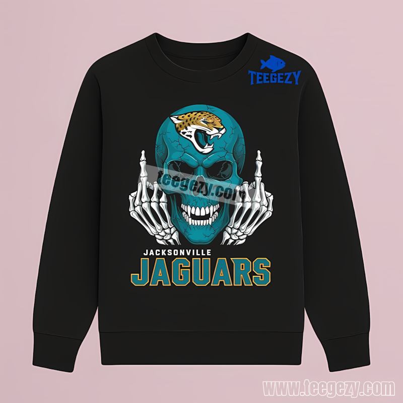 Jacksonville Jaguars Skull Flipping Finger Retro Long Sleeve Jacksonville Jaguars Skull Flipping Finger Retro Long Sleeve