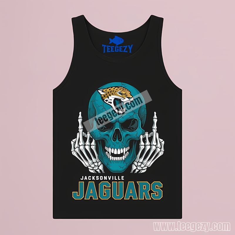 Jacksonville Jaguars Skull Flipping Finger Retro Tanktop Jacksonville Jaguars Skull Flipping Finger Retro Tanktop