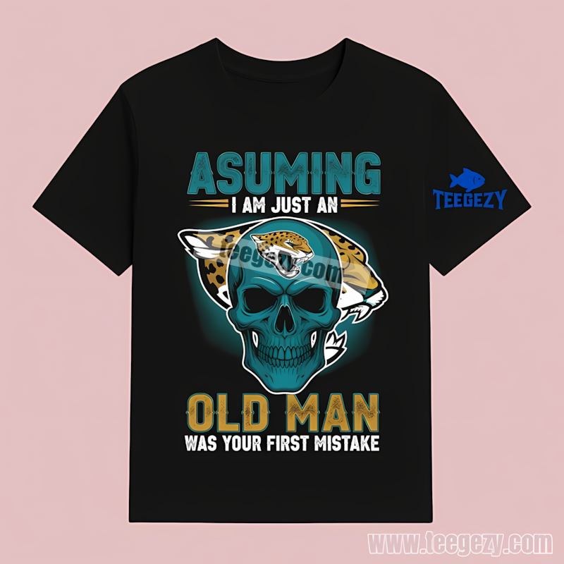 Jacksonville Jaguars Skull Old Man Attitude T-Shirt Jacksonville Jaguars Skull Old Man Attitude T-Shirt