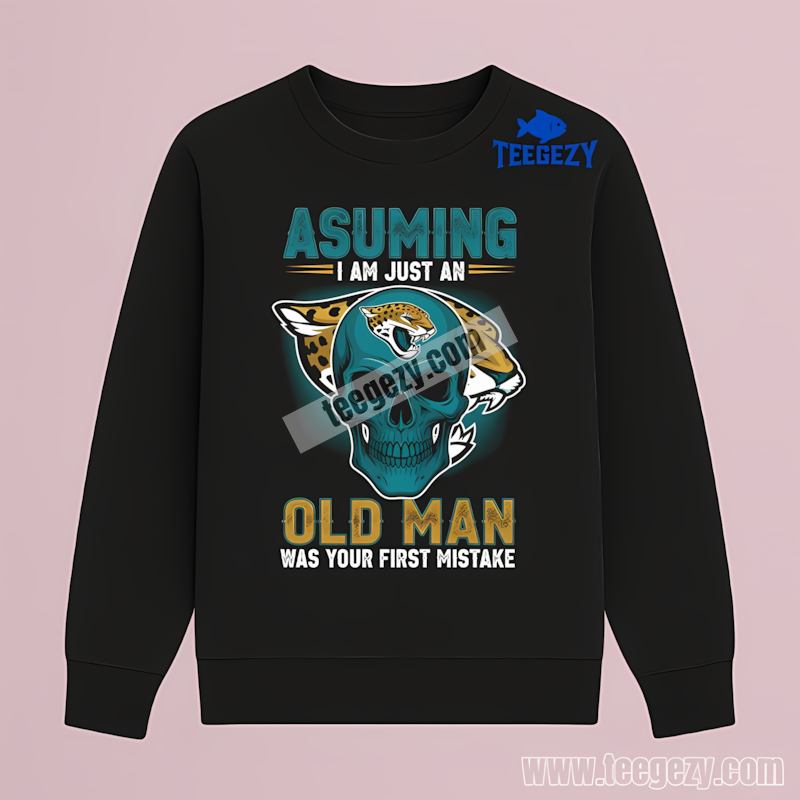 Jacksonville Jaguars Skull Old Man Attitude Long Sleeve Jacksonville Jaguars Skull Old Man Attitude Long Sleeve