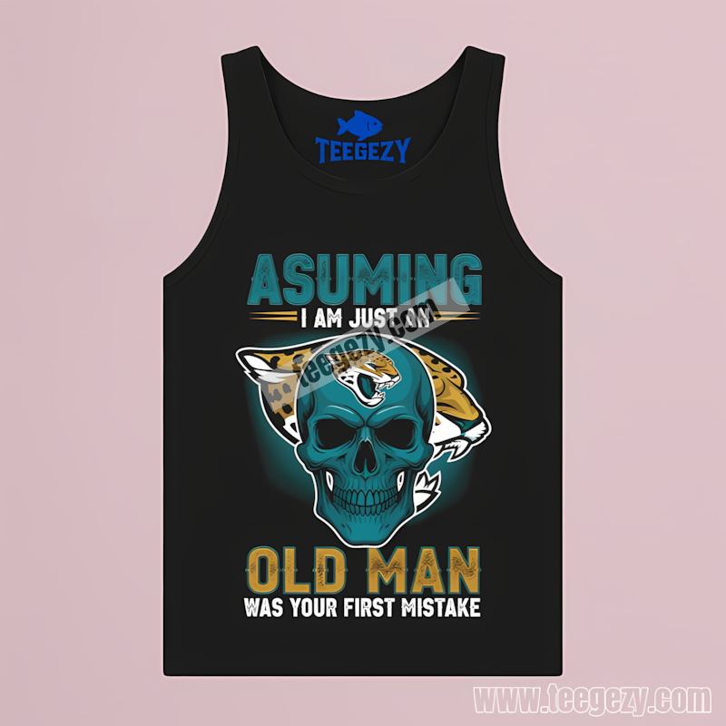 Jacksonville Jaguars Skull Old Man Attitude Tanktop Jacksonville Jaguars Skull Old Man Attitude Tanktop