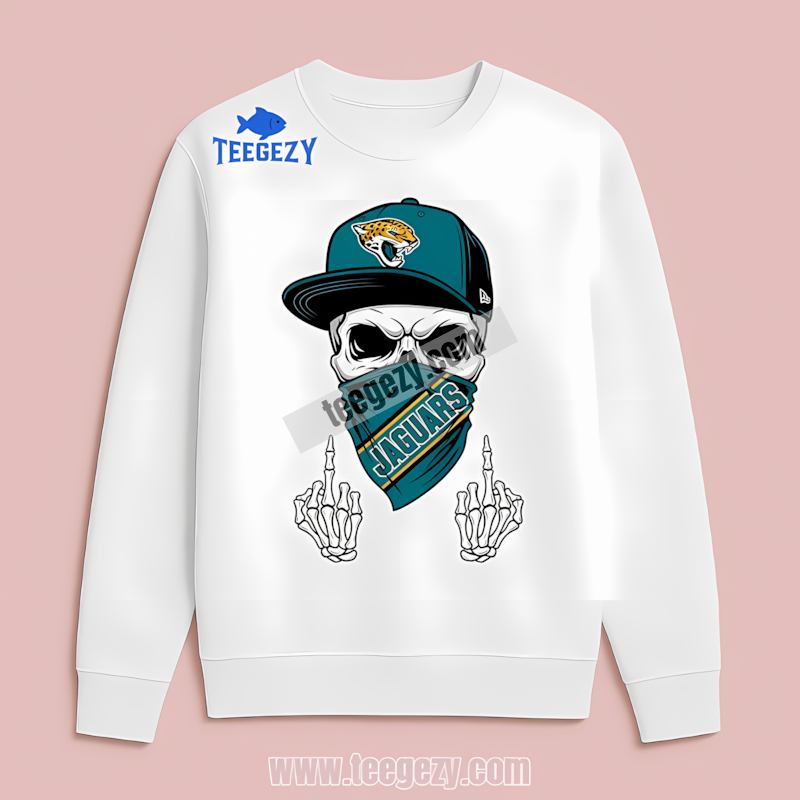 Jacksonville Jaguars Skull With Bandana Trendy Long Sleeve Jacksonville Jaguars Skull With Bandana Trendy Long Sleeve